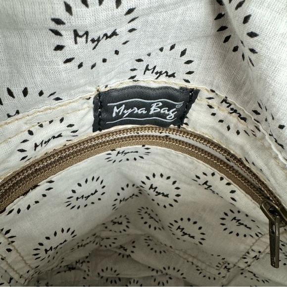 Myra Bag X Design Boho Multi Print Canvas Tote Crossbody Bag - Picture 7 of 12